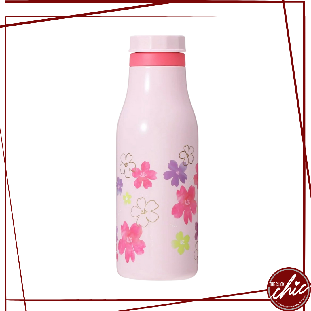 Pre-order: Stainless Steel Logo Bottle Baby Pink 473ml