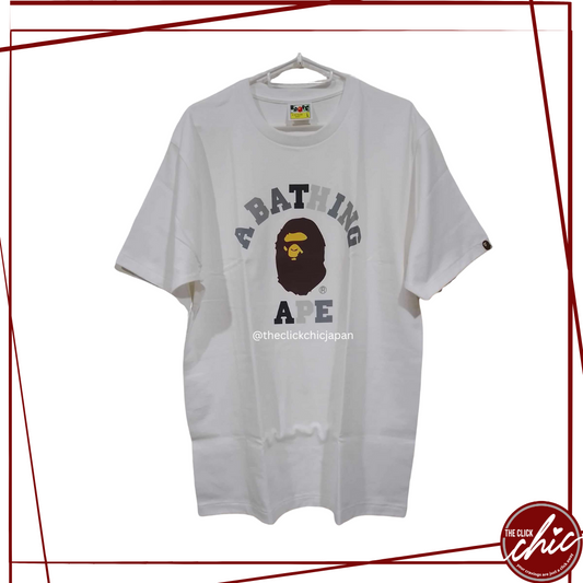 APE Head | A Bathing Ape | Black and Silver Print White Body