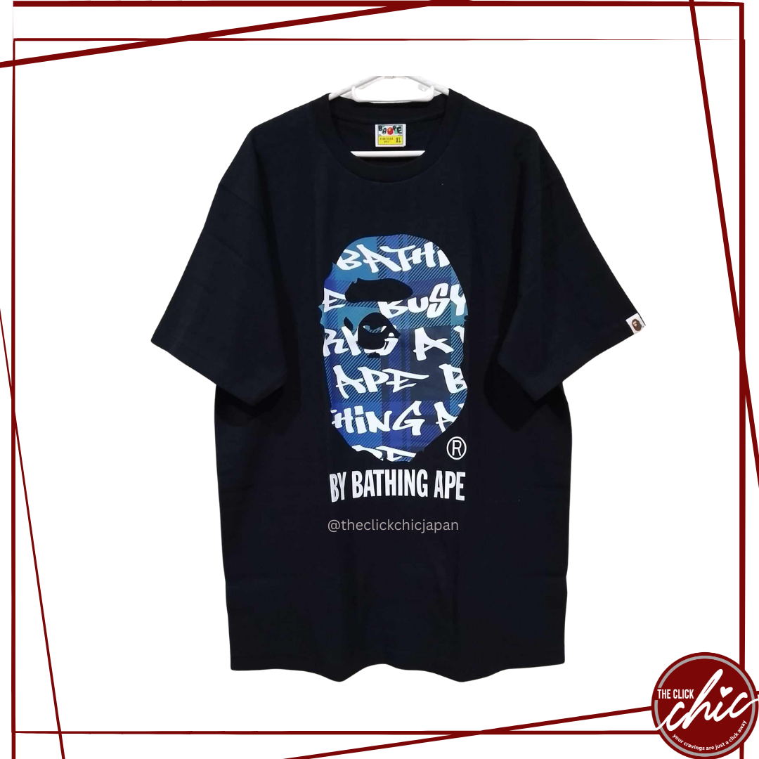 Big Blue APE Head | By Bathing Ape | White Print Black Body