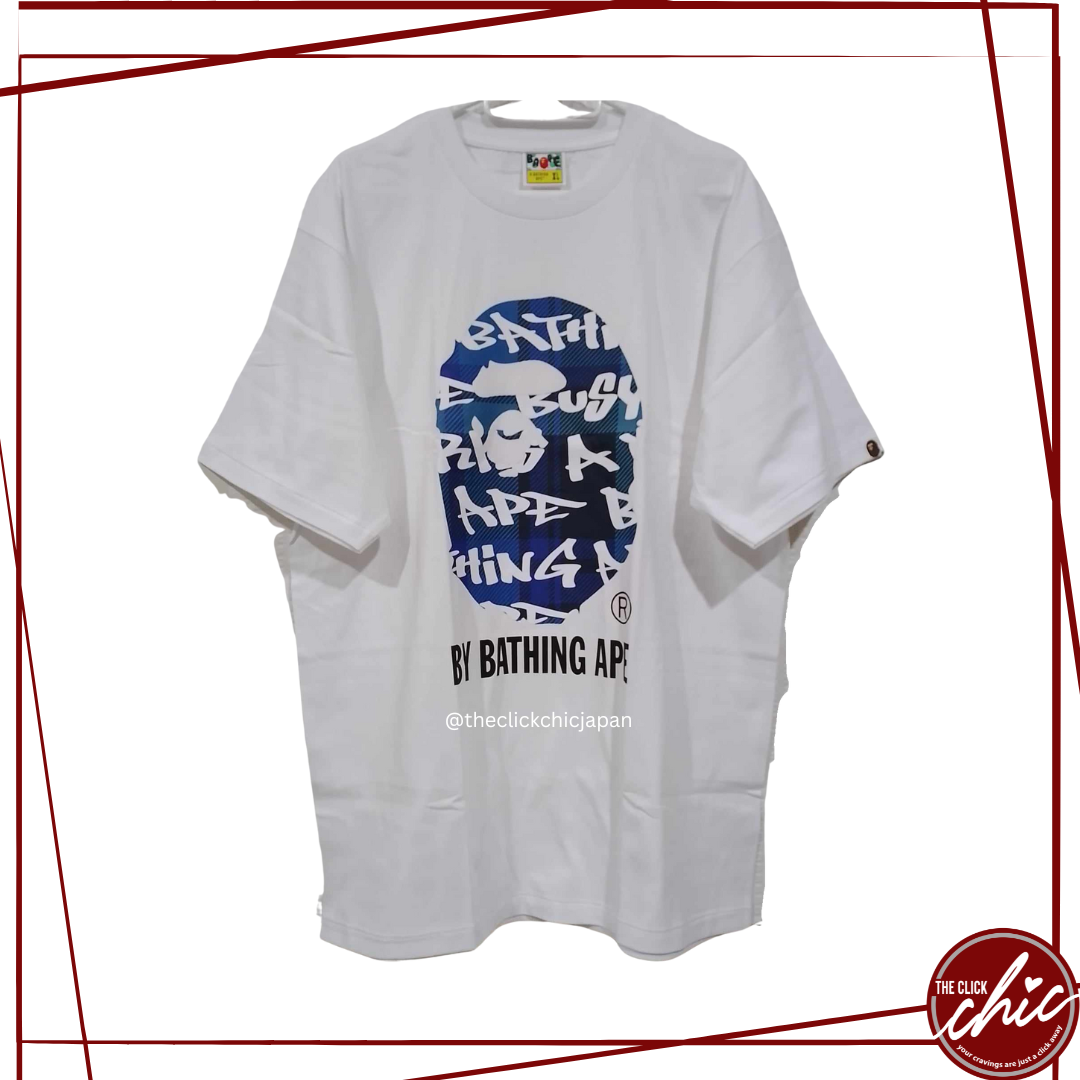 Big Blue APE Head | By Bathing Ape | Black Print White Body