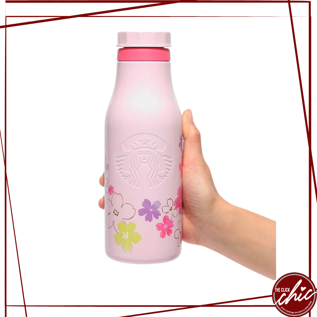 Pre-order: Stainless Steel Logo Bottle Baby Pink 473ml