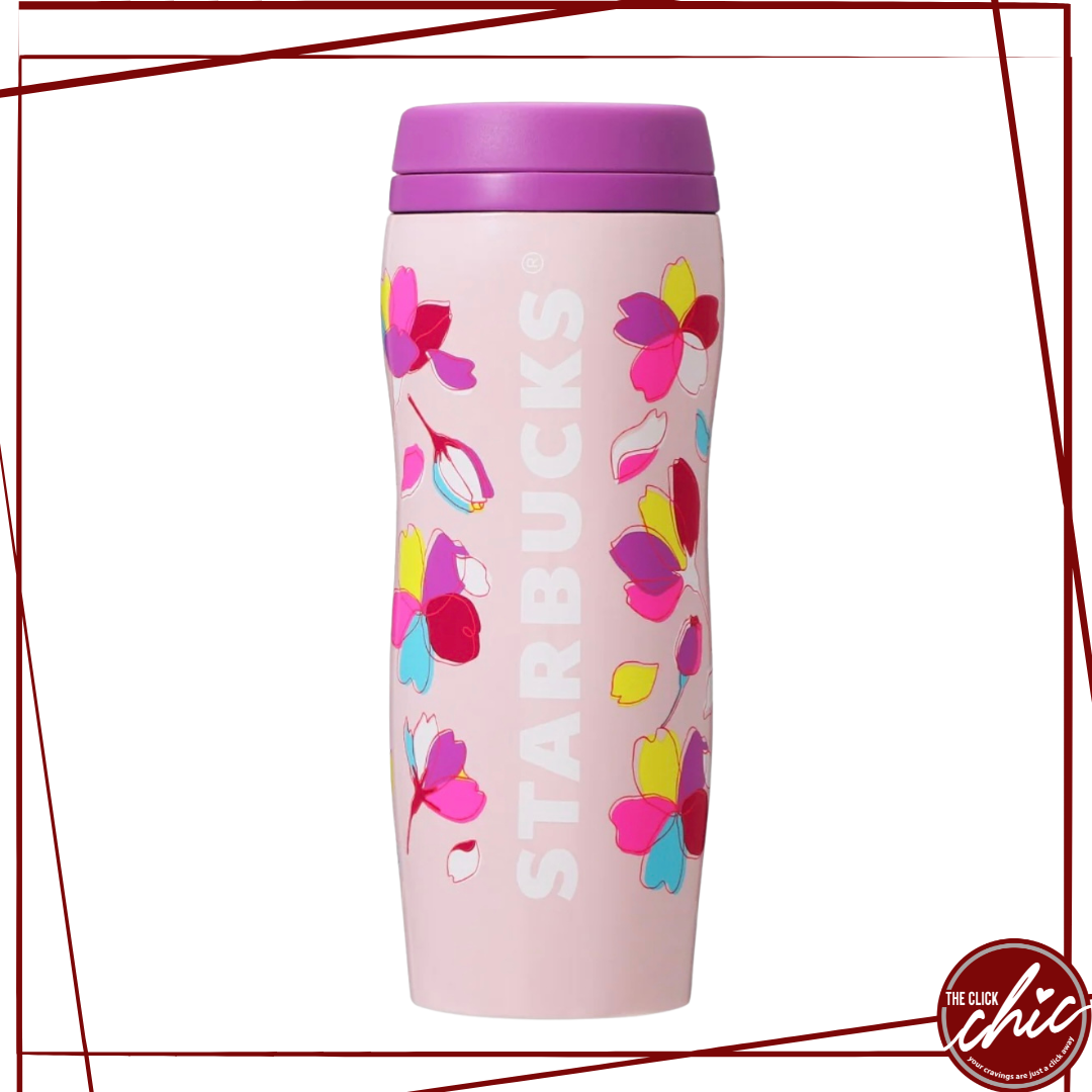 Pre-order: Carved  Stainless Steel Bottle Colorful Petal 355ml