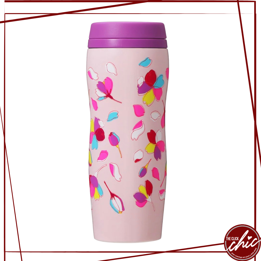 Pre-order: Carved  Stainless Steel Bottle Colorful Petal 355ml