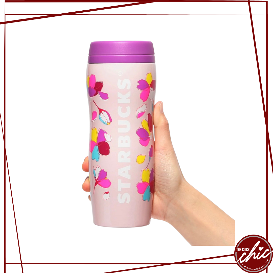 Pre-order: Carved  Stainless Steel Bottle Colorful Petal 355ml