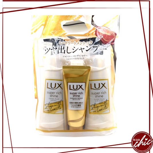 Lux Super Rich Shine Plus Shampoo Conditioner Moisturizing Pump Pair + Bend Care Treatment