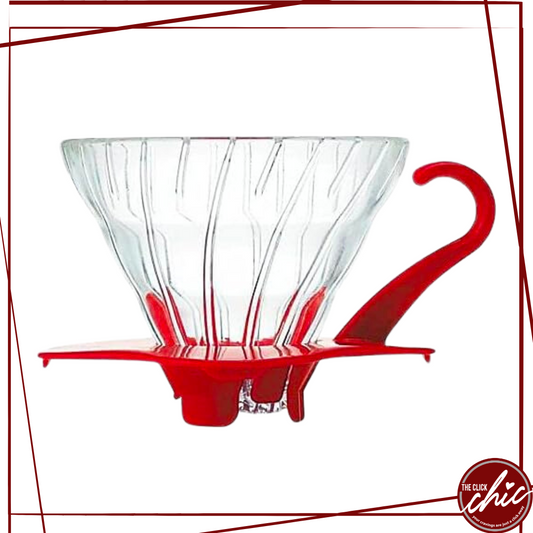 Hario V60 01 Heat-resistant Glass Transparent Coffee Dripper Red Coffee Drip for 1-2 Cups