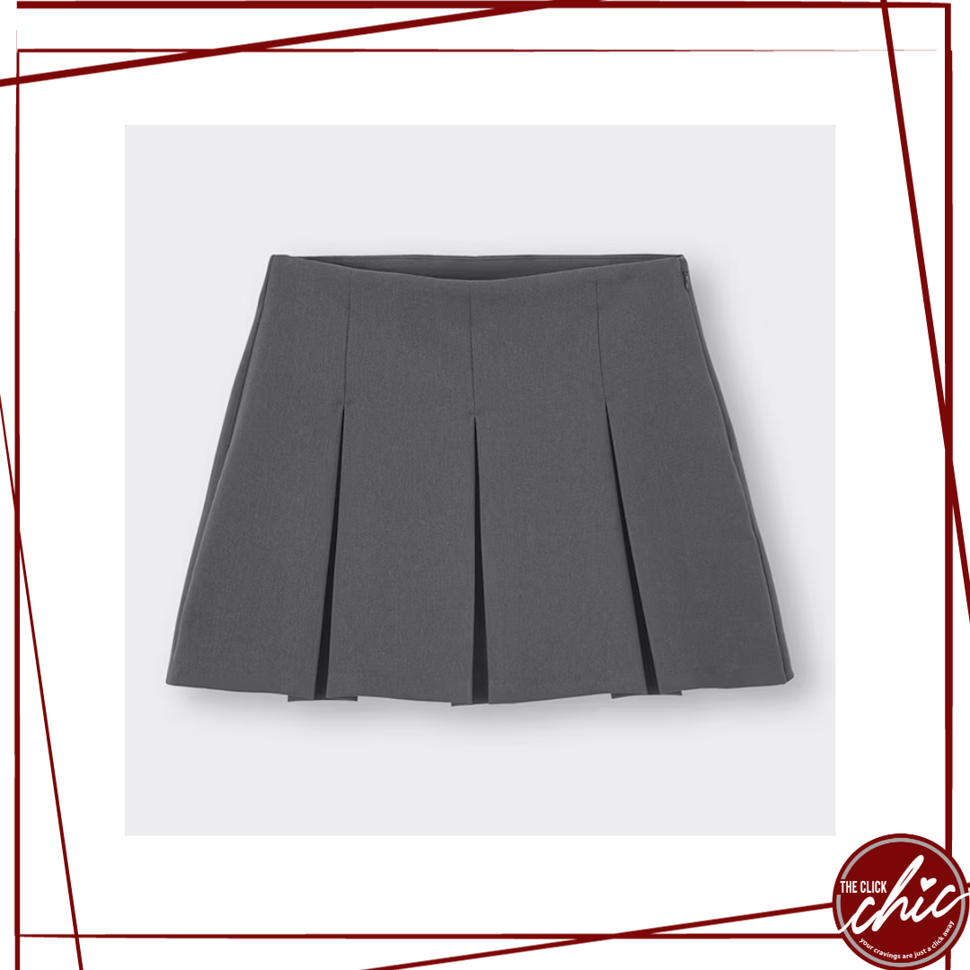 Low Waist Pleated Mini Skirt